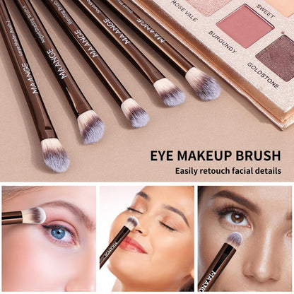 MAANGE 22PCS Makeup Brush Set Travel Makeup Brushes for Liquid Powder Contour Concealer Cream Cosmetics Blending Eyeshadow Eyeliner (Coffee)