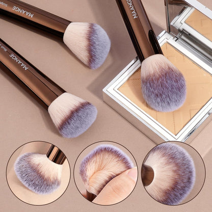 MAANGE 22PCS Makeup Brush Set Travel Makeup Brushes for Liquid Powder Contour Concealer Cream Cosmetics Blending Eyeshadow Eyeliner (Coffee)