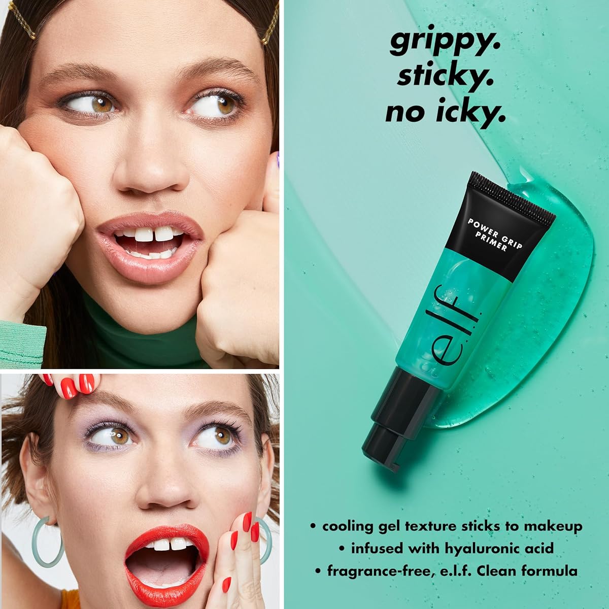 e.l.f. Power Grip Primer, Gel-Based & Hydrating Face Primer for Smoothing Skin & Gripping Makeup, Moisturizing & Priming, Vegan & Cruelty-Free